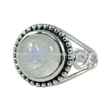 Designer Rainbow Moonstone Gemstone 925 Sterling Silver Ring